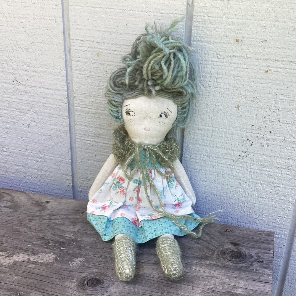 NEW handmade dreamy wool + cotton DOLL - Picture 3 of 5